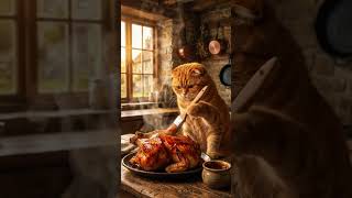 Realistic CGI Cat Cooking Chicken BBQ 🐱🍖