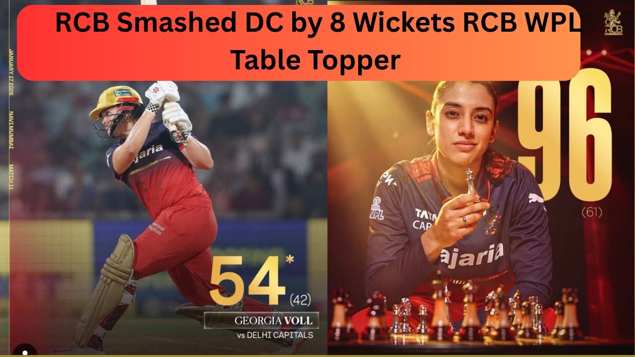 RCB beats DC by 8 wickets | Table topper👑 | Smriti 96 😭 | DC bottom of table 🤡