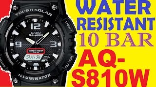 Water resistant 10 bar Casio AQ-S810W - YouTube