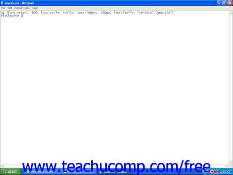 HTML Tutorial Font Sizes Training Lesson 11.5
