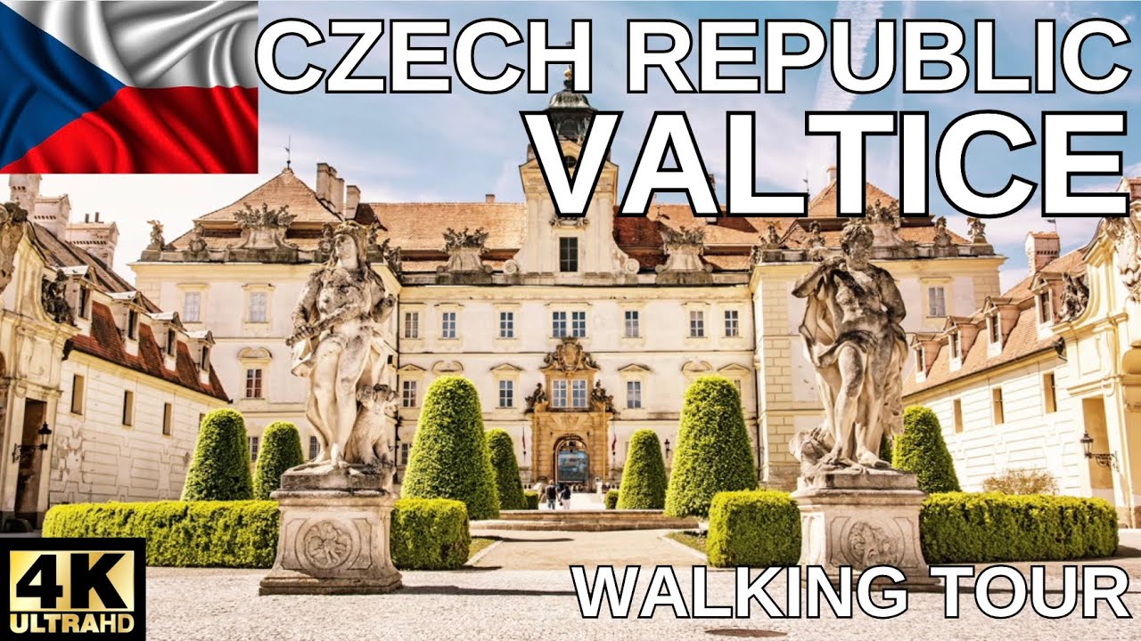 Valtice,  Czech Republic 4K - Walking tour of the palace and city - With Subtitles