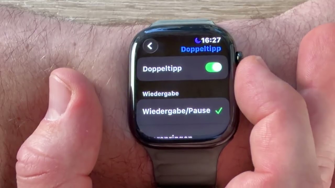 Apple Watch Series 11 Gesten (Doppeltippen, unterstützende Berührung etc.) Bedienungshilfe Anleitung