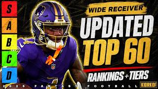 Top 60 Wide Receiver Rankings Tiers - 2026 Fantasy Football