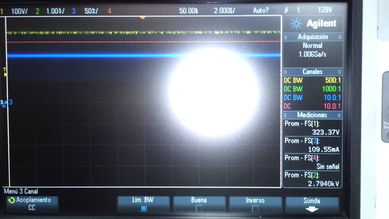 3000 VDC glow discharge