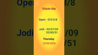 kalyan day! kalyan jodi #matkatrick