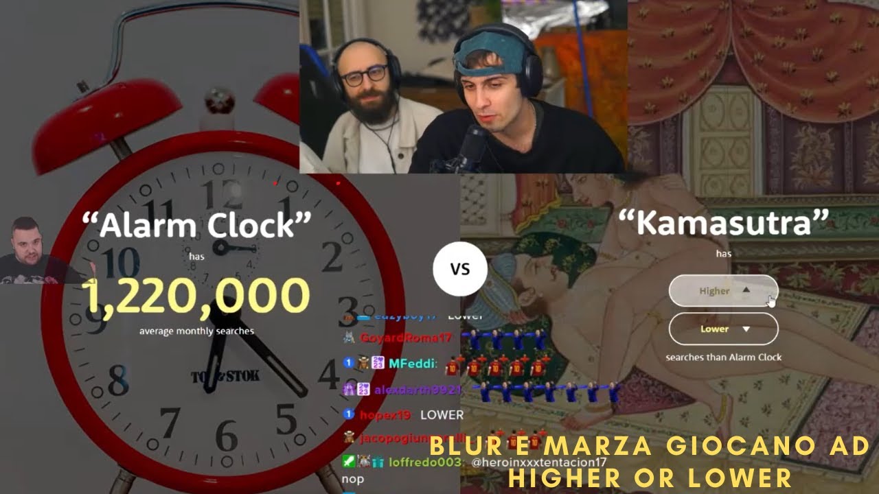 BLUR E MARZA GIOCANO AD HIGHER OR LOWER