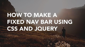 How To Make A Fixed Nav Bar Using CSS | Code Example