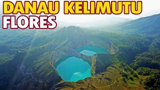 Pemandangan Danau Kelimutu Flores Drone View