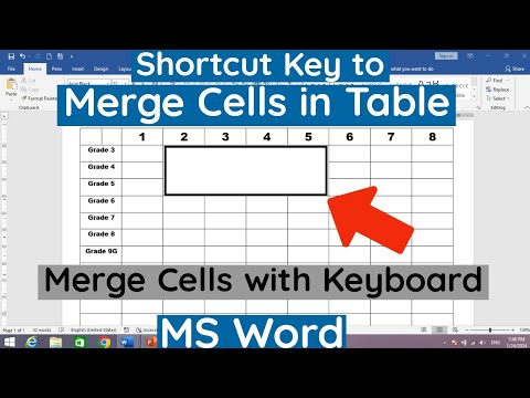 Сочетание клавиш для объединения ячеек в таблице в MS Word | Сочетание клавиш для объединения сто...