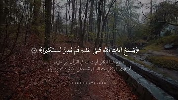 ﴿يَسمَعُ آياتِ اللَّهِ تُتلى عَلَيهِ ثُمَّ يُصِرُّ مُستَكبِرًا﴾ سورة : الجاثية