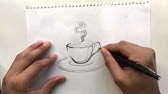 How To Draw A Coffee Cup كيفية رسم فنجان القهوة Youtube
