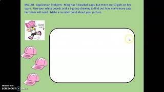 Math K  Module 4 lesson 40 ( Application and Problem set)