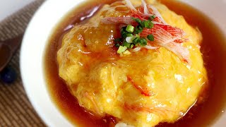 Tenshinhan.(Crab omelette on rice Recipe.) I using imitation crab  meat / Surimi. 天津飯の作り方(レシピ)あんかけ