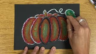 Easy Pumpkin Coloring using Oil Pastel