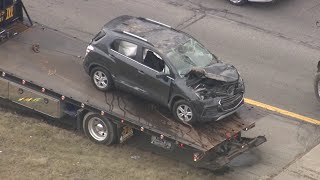 Aerial video of SUV pulled out of Rouge River on March 21, 2022
