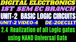Realization All Logic Gates using NAND UNIVERSAL Gate |DE1 |BDLCO |1 SEM EC CS |C25 DIPLOMA SYLLABUS screenshot 1