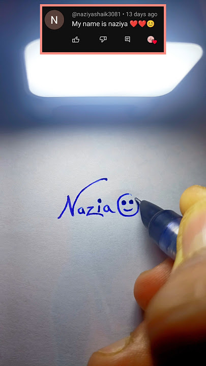 Nazia name signature style #calligraphy #shortsfeed #shorts