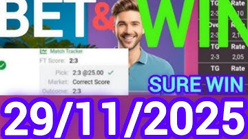 Correct Score Predictions for Today 29/11/2025 | Football predictions|Soccer predictions/Sure Wins