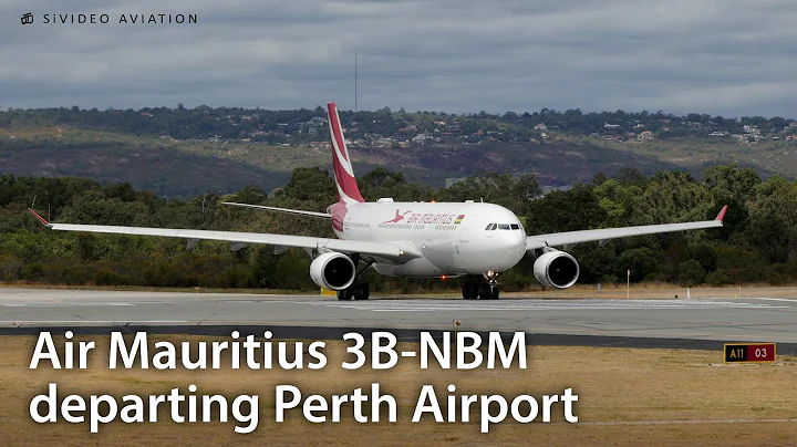 Air Mauritius (3B-NBM) departing Perth Airport on RW03.