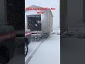 Moving a storage building in the snow . #shed #shedtime #thebarnyardsheds