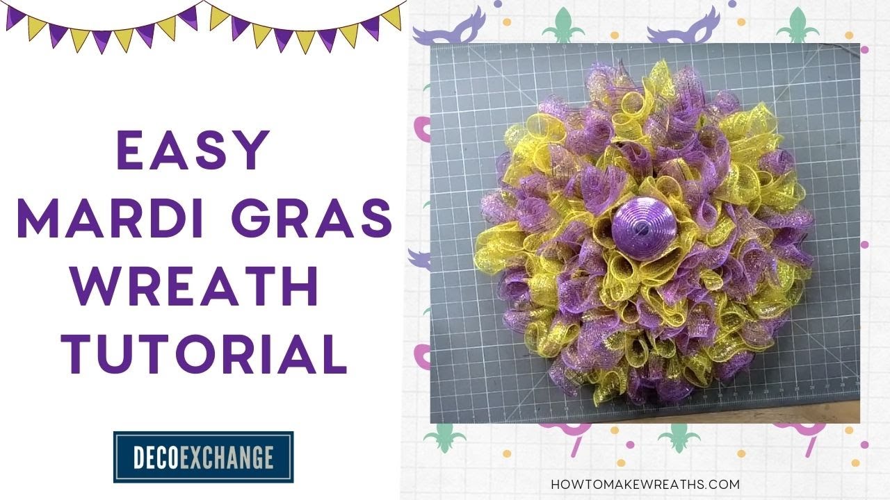 Homemade Mardi Gras Wreath ⋆ Dollar Crafter