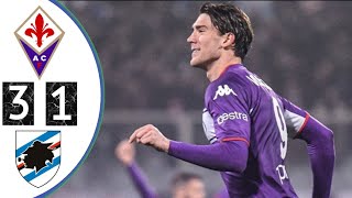 Fiorentina vs Sampdoria 3-1 Dusan Vlahovic Highlights Goal | Italy Serie A  2021\/2022