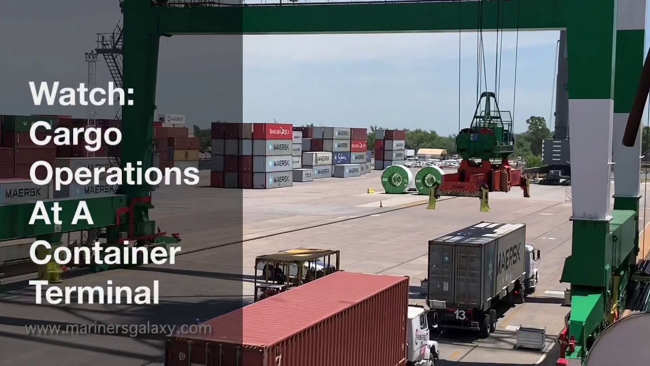 Cargo Operations In A Container Harbour | Busy Operations On A Container Terminal