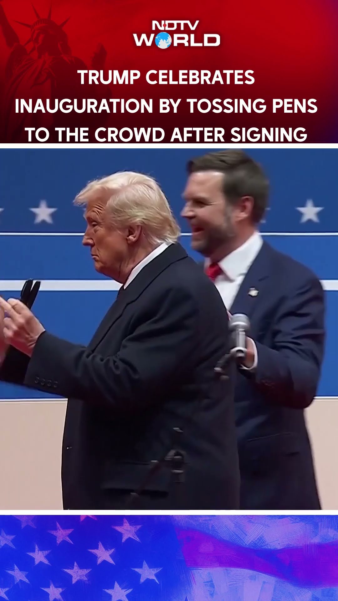 Donald Trump Thrills Supporters With Dramatic Pen Toss After Signing Executive Orders