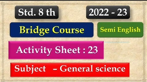 8th Class Science Bridge Course Activity 23 Semi English | Setu abhyaskram 8th class science day 23