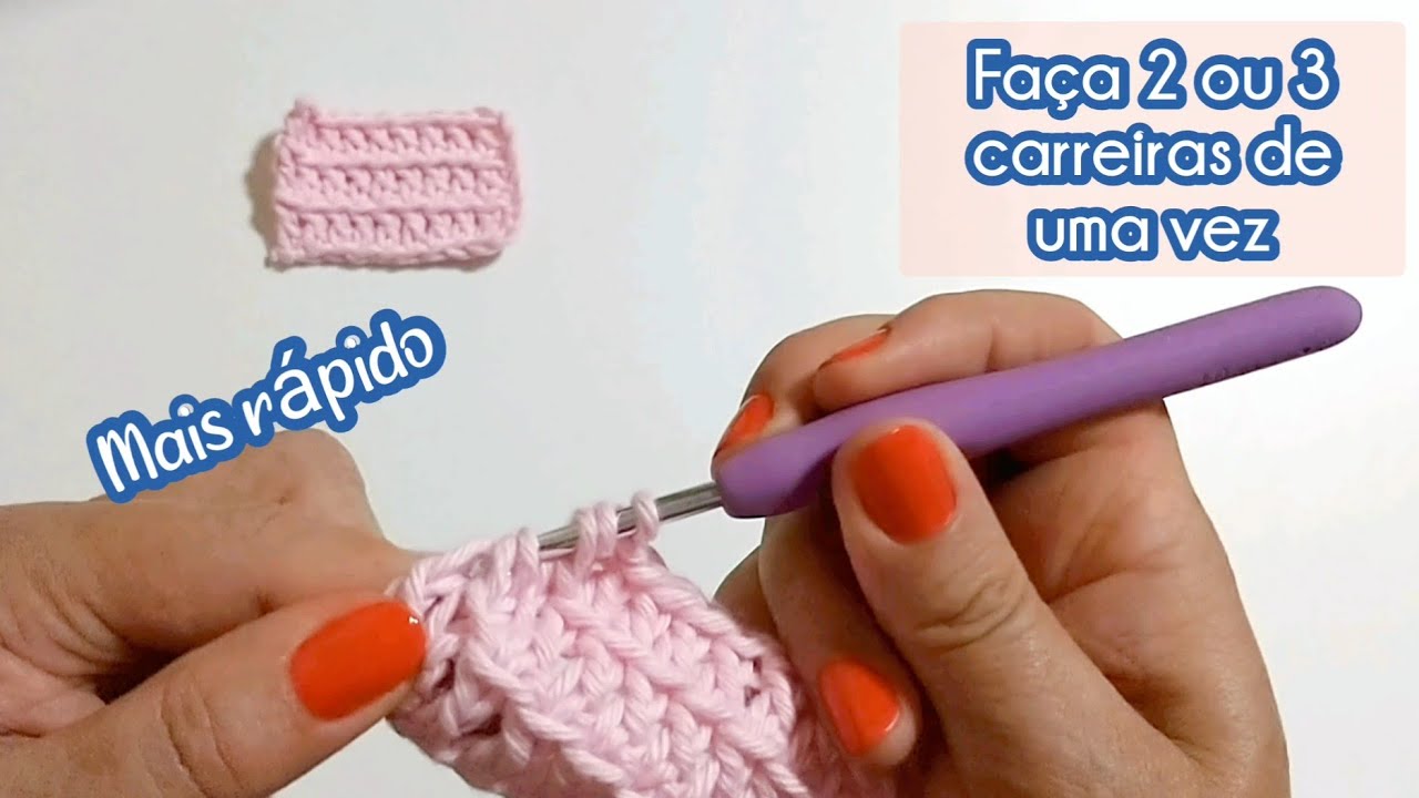 Croche em carreiras duplas e triplas - Ótima dica pra ganhar tempo! @AndreaAlmeidaCrochetDesigner