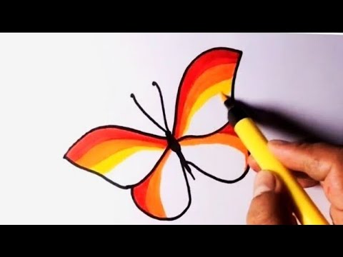 How to draw a Butterfly with Colour Pencils || Pencil Colour Drawing - Of  Butterfly for Beginners - YouTube