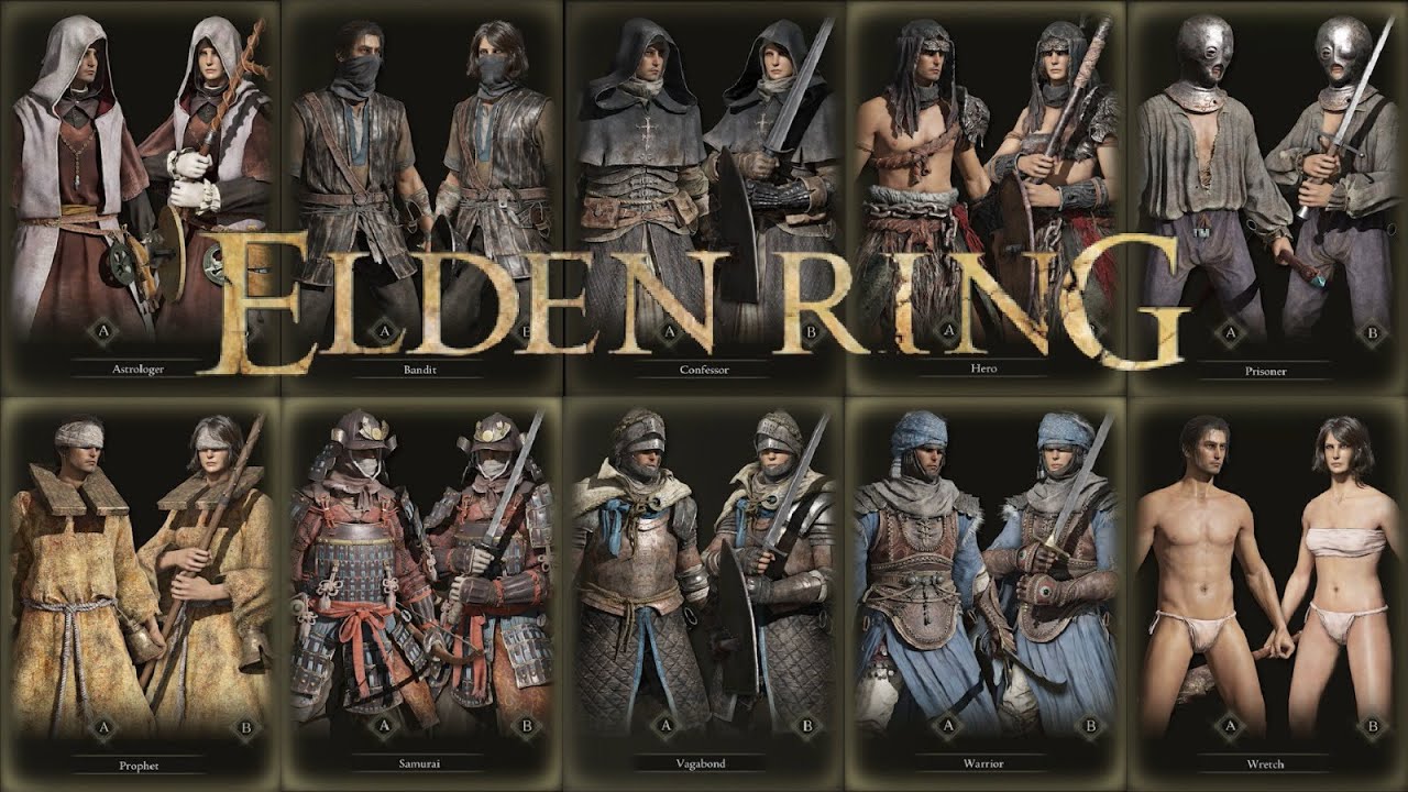 Elden Ring: A look at all 10 character classes.