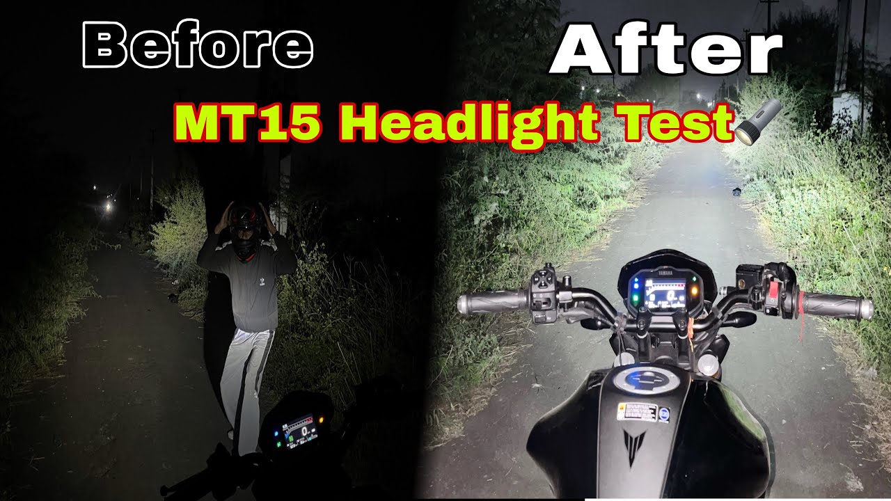 Mt15 Headlight Test || projector Test || low beam High Beam || detailed vlog about Mt15 light 