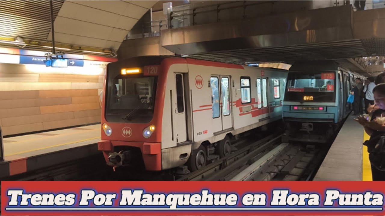 1 Hora de Trenes Por Manquehue en Hora Punta/Metro de Santiago Linea 1