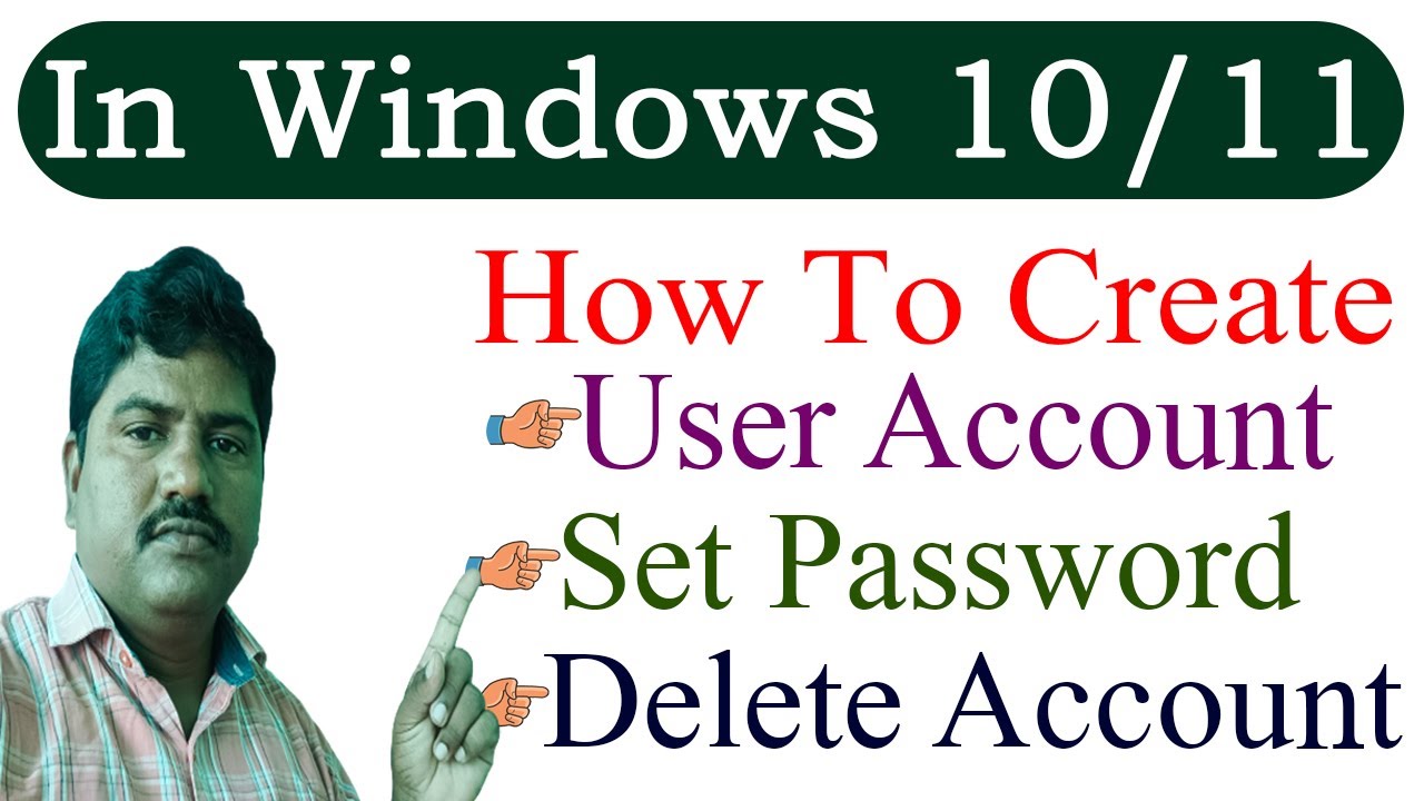 How to create user accounts in windows 10 11 in telugu user accounts