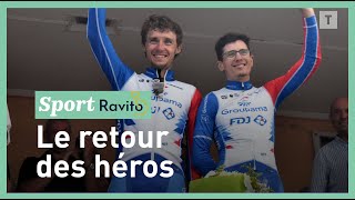 Gaudu et Madouas accueillis en héros après le Tour de France #cyclisme