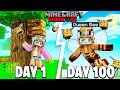 I Survived 100 DAYS as QUEEN BEE in Minecraft