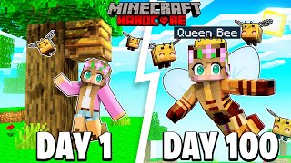 I Survived 100 DAYS as QUEEN BEE in Minecraft