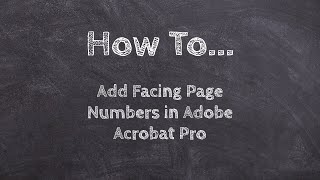 How to add facing page numbers in Adobe Acrobat Pro