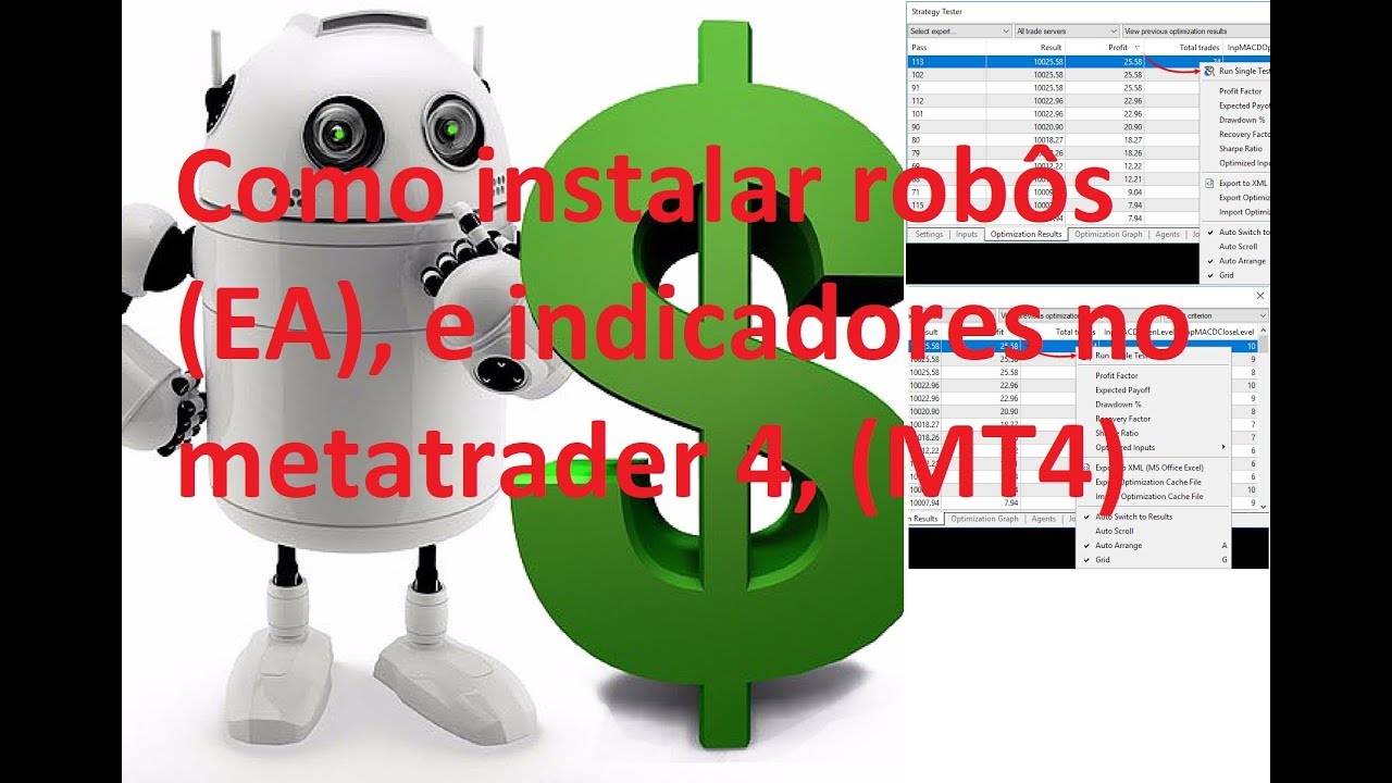 Como instalar robôs EA, e indicadores no metatrader 4, MT4 - YouTube