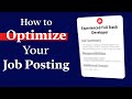 How to optimize your job postings