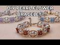 DIY Pearl Flower Bracelet | Easy Beaded Bracelet Tutorial (No Tools, Fishing Line)