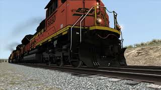 EMD SD70ACe BNSF H3 Duo Lead a BNSF Coal Train Through Sherman Hill With a Loud K5LLA Horn