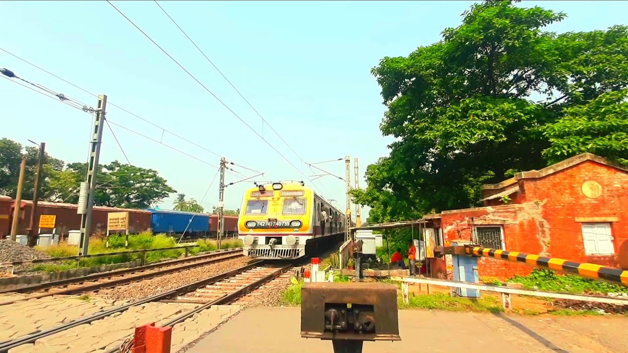 Howrah Bound Medha Rake Local Crosses Goods Train making Sweet Track ...