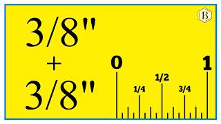 3/8 + 3/8 Inch on a Ruler or Tape Measure (Three-Eighths Plus Three-Eighths Inch)