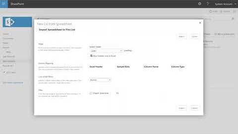 Create a New SharePoint list from an Excel spreadsheet file