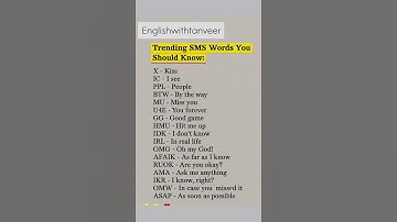 Top Trending SMS Short Forms You MUST Know in 2025! 💬 | Learn English Fast 🚀