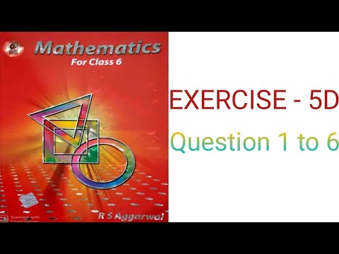 class 6(rs aggarwal) exercise 5D question 1 to 6 solution|| Fraction ...