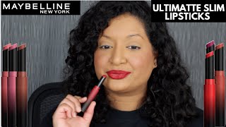 Maybelline Color Sensational Ultimatte Slim Lipstick Review & Swatches