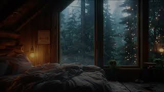 Go to Sleep With Cozy Bedroom in Rainy Forest Hill | Relaxing Gentle Rain Sounds for Sleep Disorders